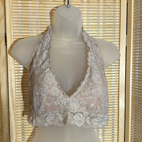 Gilly Hicks Beige/tan Lace Halter Top Bralette 2XL - Picture 2 of 16